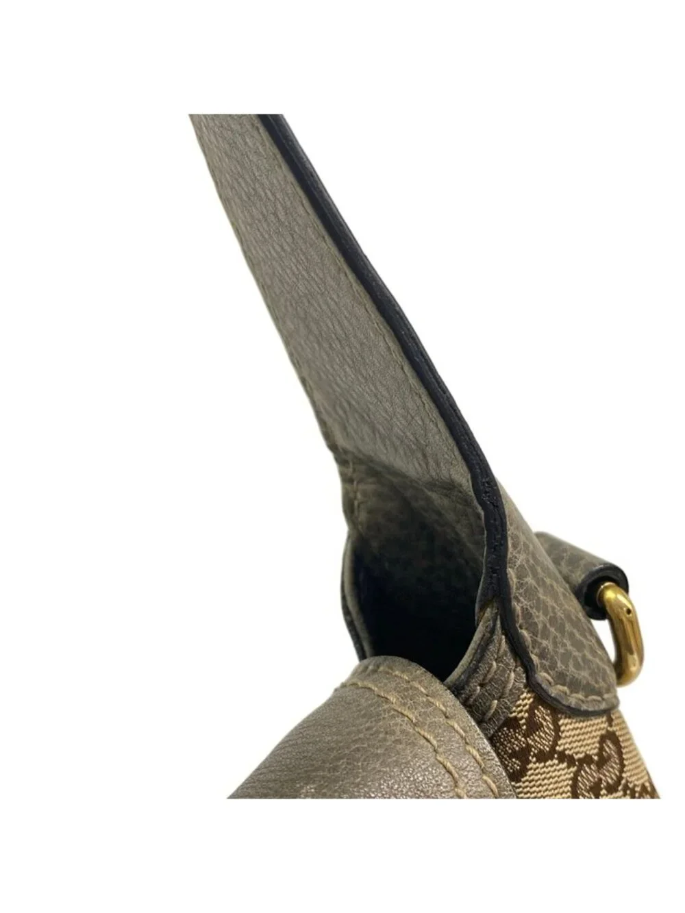 Gucci Shoulder Bag Horsebit New Pelham Light Brown Khaki Leather